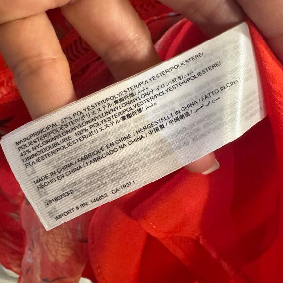 Finders Keepers Flicker Coral Red Floral Print Sleeveless Mini Dress Size Small - Picture 11 of 11